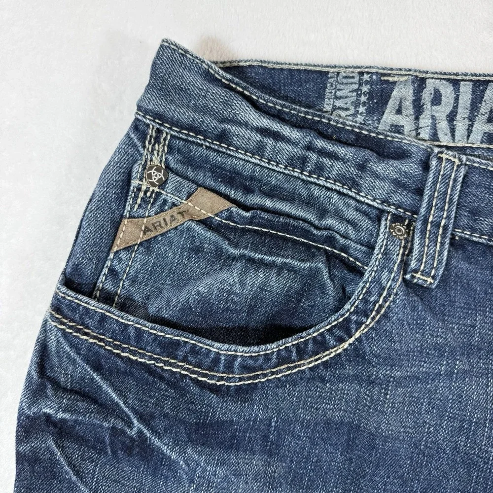 Ariat Mens Low Rise Boundary Boot Cut Jeans M4 Denim Mens Sz 36X32 Blue Western